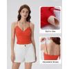 image:imageSUUKSESS Women Sexy Lace Padded Tank Tops Double Lined V Neck Y2k Going Out TopRed