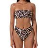image:imageSUUKSESS Women Sexy High Waisted Bikini Set Cheeky 2 Piece Bandeau Bathing Suit205 LeopardBlack