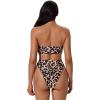 image:imageSUUKSESS Women Sexy High Waisted Bikini Set Cheeky 2 Piece Bandeau Bathing Suit205 LeopardBlack