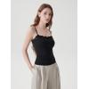 image:imageSUUKSESS Women Double Lined Lace Cami Tank Top Summer Padded Going Out Tops Basic Shirts01 Black