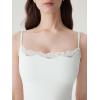 image:imageSUUKSESS Women Double Lined Lace Cami Tank Top Summer Padded Going Out Tops Basic Shirts02 White