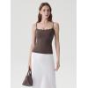 image:imageSUUKSESS Women Double Lined Lace Cami Tank Top Summer Padded Going Out Tops Basic Shirts03 Brown