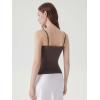 image:imageSUUKSESS Women Double Lined Lace Cami Tank Top Summer Padded Going Out Tops Basic Shirts03 Brown