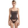 image:imageSUUKSESS Women Double Lined Lace Cami Tank Top Summer Padded Going Out Tops Basic Shirts03 Brown