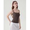 image:imageSUUKSESS Women Double Lined Lace Cami Tank Top Summer Padded Going Out Tops Basic Shirts03 Brown