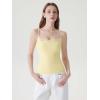 image:imageSUUKSESS Women Double Lined Lace Cami Tank Top Summer Padded Going Out Tops Basic Shirts06 Yellow