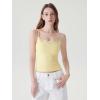 image:imageSUUKSESS Women Double Lined Lace Cami Tank Top Summer Padded Going Out Tops Basic Shirts06 Yellow
