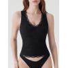 image:imageSUUKSESS Women Double Lined Lace V Neck Tank Top Summer Going Out Tops Sexy Trendy Shirts01 Black