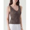 image:imageSUUKSESS Women Double Lined Lace V Neck Tank Top Summer Going Out Tops Sexy Trendy Shirts03 Brown