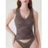 image:imageSUUKSESS Women Double Lined Lace V Neck Tank Top Summer Going Out Tops Sexy Trendy Shirts03 Brown
