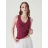 image:imageSUUKSESS Women Double Lined Lace V Neck Tank Top Summer Going Out Tops Sexy Trendy Shirts04 Wine