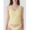image:imageSUUKSESS Women Double Lined Lace V Neck Tank Top Summer Going Out Tops Sexy Trendy Shirts05 Yellow