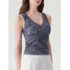 image:imageSUUKSESS Women Double Lined Lace V Neck Tank Top Summer Going Out Tops Sexy Trendy Shirts06 Ash