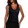 image:imageSUUKSESS Women Double Lined Lace V Neck Tank Top Summer Going Out Tops Sexy Trendy Shirts01 Black