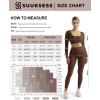image:imageSUUKSESS 2 Piece Workout Sets for Women Long Sleeve Gym Sets Woman Butt Lifting Leggings Open Back Crop Tops2 Black