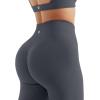 image:imageSUUKSESS 2 Piece Workout Sets for Women Long Sleeve Gym Sets Woman Butt Lifting Leggings Open Back Crop Tops2 Dark Grey