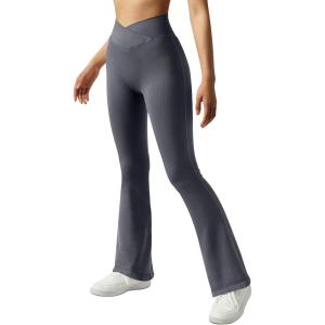 image:imageSUUKSESS Women Ribbed Seamless Flare Leggings Bootcut High Waist Yoga Pants