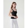 image:imageSUUKSESS Women Built in Bra Scoop Neck Tank Tops Double Lined Summer Going Out Camisole TopsBlack