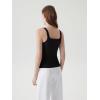 image:imageSUUKSESS Women Built in Bra Scoop Neck Tank Tops Double Lined Summer Going Out Camisole TopsBlack