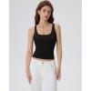 image:imageSUUKSESS Women Built in Bra Scoop Neck Tank Tops Double Lined Summer Going Out Camisole TopsBlack