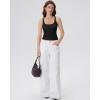 image:imageSUUKSESS Women Built in Bra Scoop Neck Tank Tops Double Lined Summer Going Out Camisole TopsBlack