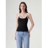 image:imageSUUKSESS Women Built in Bra Scoop Neck Tank Tops Double Lined Summer Going Out Camisole TopsBlack White