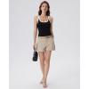 image:imageSUUKSESS Women Built in Bra Scoop Neck Tank Tops Double Lined Summer Going Out Camisole TopsBlack White