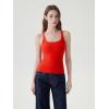image:imageSUUKSESS Women Built in Bra Scoop Neck Tank Tops Double Lined Summer Going Out Camisole TopsRed