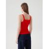 image:imageSUUKSESS Women Built in Bra Scoop Neck Tank Tops Double Lined Summer Going Out Camisole TopsRed