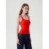 image:imageSUUKSESS Women Built in Bra Scoop Neck Tank Tops Double Lined Summer Going Out Camisole TopsRed