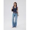 image:imageSUUKSESS Women Built in Bra V Neck Tank Tops Double Lined Summer Going Out Camisole TopsNavy Blue
