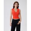 image:imageSUUKSESS Women Built in Bra V Neck Tank Tops Double Lined Summer Going Out Camisole TopsRed
