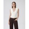 image:imageSUUKSESS Women Built in Bra V Neck Tank Tops Double Lined Summer Going Out Camisole TopsWhite