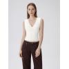 image:imageSUUKSESS Women Built in Bra V Neck Tank Tops Double Lined Summer Going Out Camisole TopsWhite