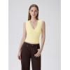 image:imageSUUKSESS Women Built in Bra V Neck Tank Tops Double Lined Summer Going Out Camisole TopsYellow