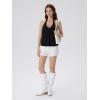 image:imageSUUKSESS Women Padded Halter Babydoll Tops Summer Backless Peplum Tank Tops Cute Flowy Going Out TopsBlack