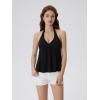 image:imageSUUKSESS Women Padded Halter Babydoll Tops Summer Backless Peplum Tank Tops Cute Flowy Going Out TopsBlack