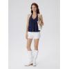 image:imageSUUKSESS Women Padded Halter Babydoll Tops Summer Backless Peplum Tank Tops Cute Flowy Going Out TopsNavy Blue