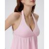 image:imageSUUKSESS Women Padded Halter Babydoll Tops Summer Backless Peplum Tank Tops Cute Flowy Going Out TopsPink