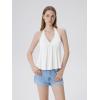 image:imageSUUKSESS Women Padded Halter Babydoll Tops Summer Backless Peplum Tank Tops Cute Flowy Going Out TopsWhite