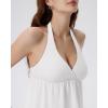 image:imageSUUKSESS Women Padded Halter Babydoll Tops Summer Backless Peplum Tank Tops Cute Flowy Going Out TopsWhite