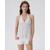 image:imageSUUKSESS Women Padded Halter Babydoll Tops Summer Backless Peplum Tank Tops Cute Flowy Going Out TopsWhite Polka Dots