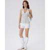 image:imageSUUKSESS Women Padded Halter Babydoll Tops Summer Backless Peplum Tank Tops Cute Flowy Going Out TopsWhite Polka Dots