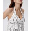 image:imageSUUKSESS Women Padded Halter Babydoll Tops Summer Backless Peplum Tank Tops Cute Flowy Going Out TopsWhite Polka Dots