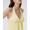 image:imageSUUKSESS Women Padded Halter Babydoll Tops Summer Backless Peplum Tank Tops Cute Flowy Going Out TopsYellow