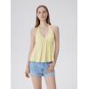 image:imageSUUKSESS Women Padded Halter Babydoll Tops Summer Backless Peplum Tank Tops Cute Flowy Going Out TopsYellow