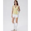 image:imageSUUKSESS Women Padded Halter Babydoll Tops Summer Backless Peplum Tank Tops Cute Flowy Going Out TopsYellow