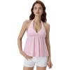image:imageSUUKSESS Women Padded Halter Babydoll Tops Summer Backless Peplum Tank Tops Cute Flowy Going Out TopsPink