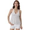 image:imageSUUKSESS Women Padded Halter Babydoll Tops Summer Backless Peplum Tank Tops Cute Flowy Going Out TopsWhite Polka Dots