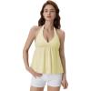 image:imageSUUKSESS Women Padded Halter Babydoll Tops Summer Backless Peplum Tank Tops Cute Flowy Going Out TopsYellow